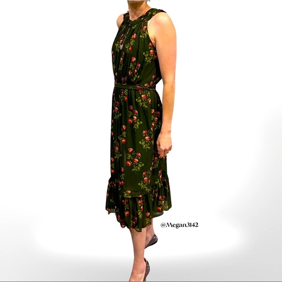 🦋HP!🦋J. Crew | Point Sur | High-Neck | Green Floral w/ Ruffle Dress | 4 | NWT - Picture 2 of 16